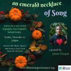 A cozy fall scene, with James Dargan's photo and information about the concert listed