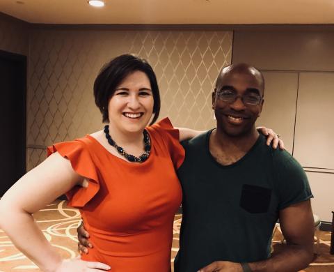 Hailey Fuqua and James Dargan before the panel, May 2018